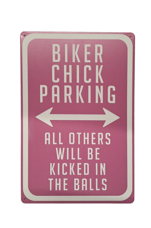 Metalen bord Biker chick