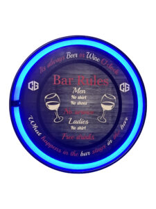 Bar rules Neon Blauw