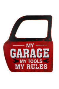 Houten bord My garage tools
