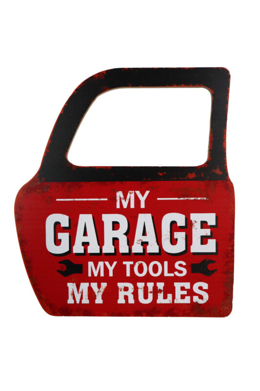 Houten bord My garage tools