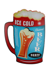 Houten bord Ice cold blauw