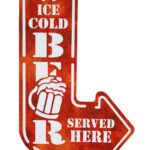 Houten bord Cold beer rood