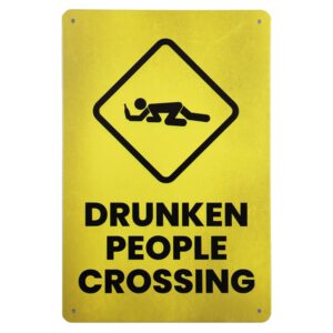 Metalen bord Drunken people Crossing