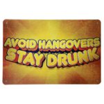 Metalen bord avoid hangovers