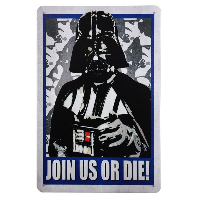 Metalen bord Join us or die