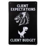 Metalen bord Client Expectations