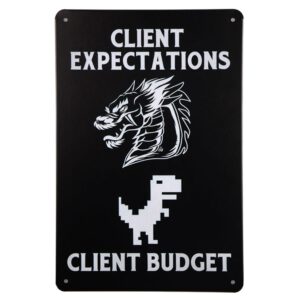 Metalen bord Client Expectations