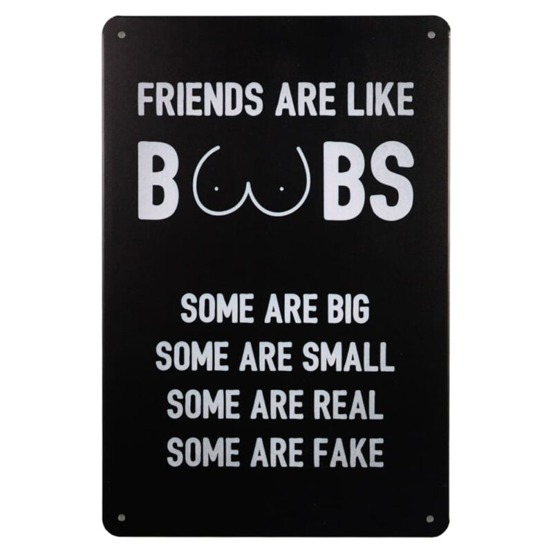 Metalen bord Friends en Boobs