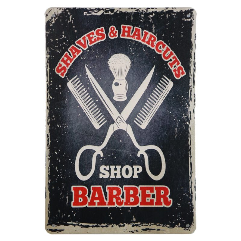 Metalen bord Shaves & Haircuts