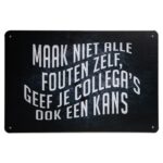 Metalen bord Fouten en Collega`s — foto 1
