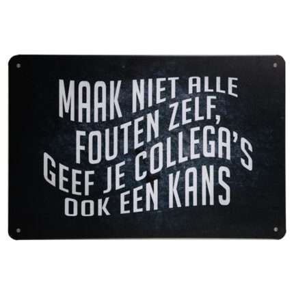 Metalen bord Fouten en Collega`s