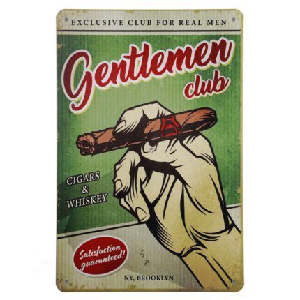 Metalen bord gentlemen club Brooklyn