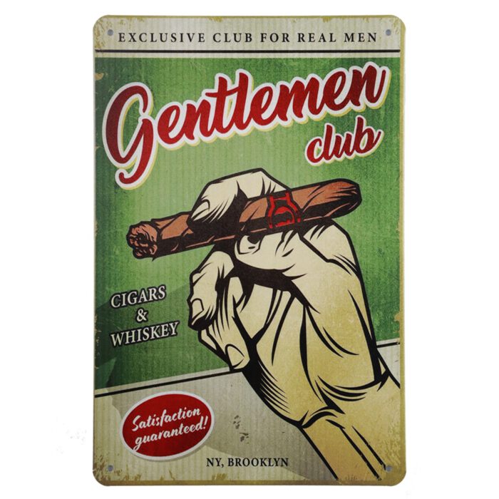 Metalen bord gentlemen club Brooklyn