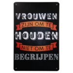 Metalen bord vrouwen houden