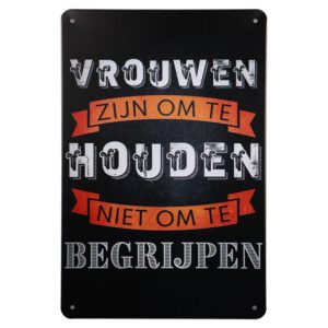 Metalen bord vrouwen houden