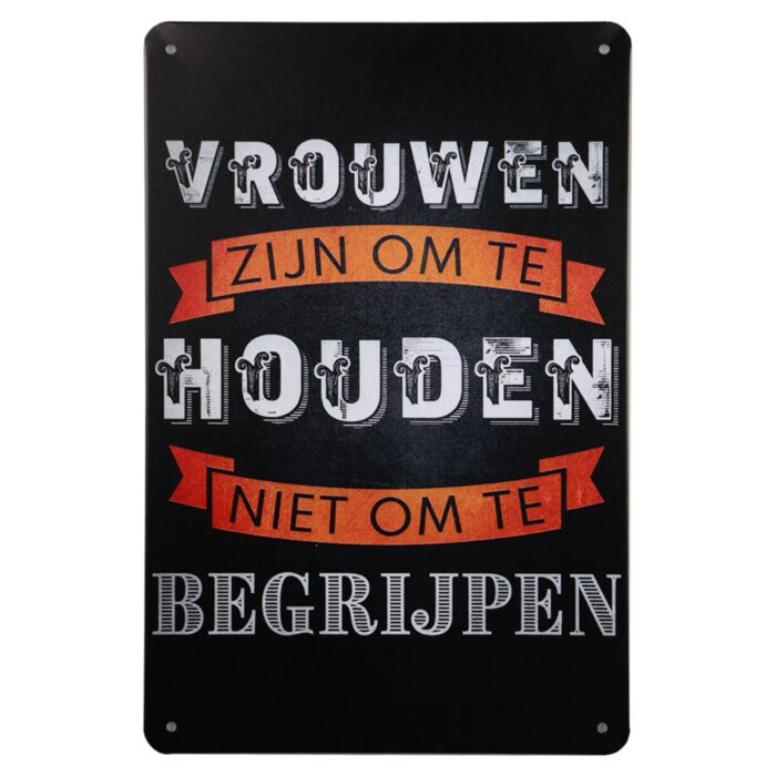 Metalen bord vrouwen houden