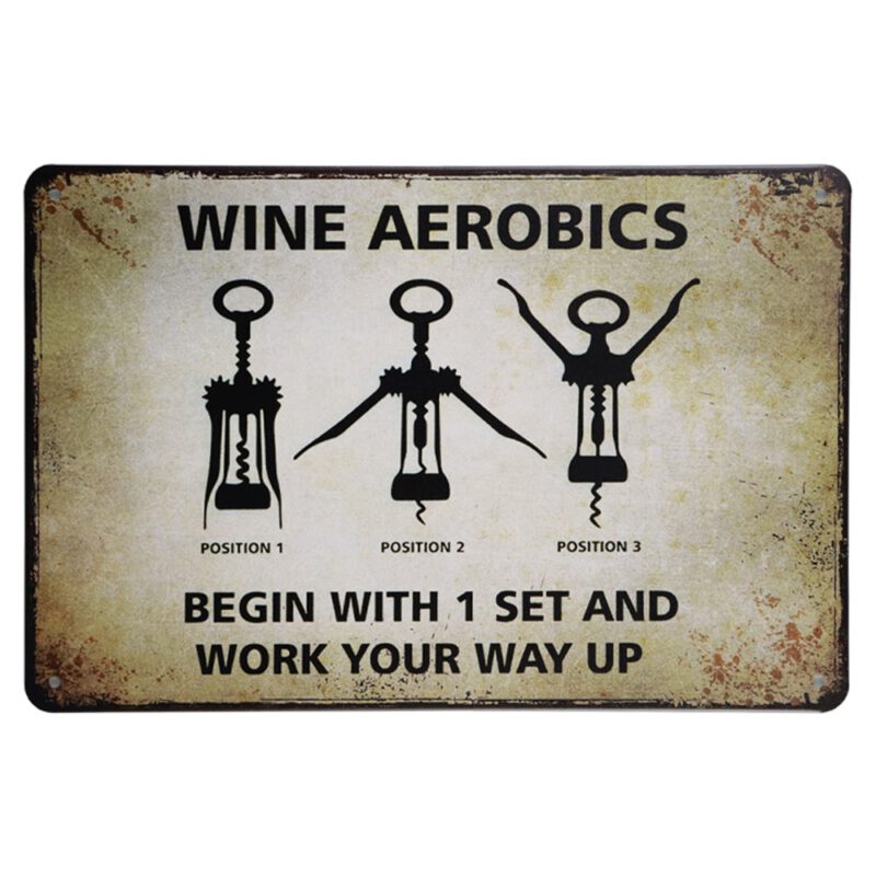 Metalen bord wine aerobics