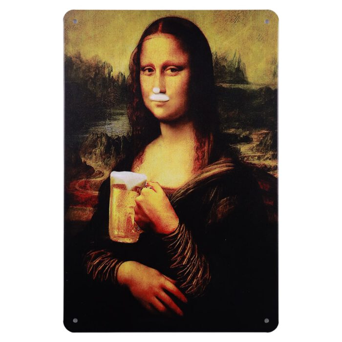 Metalen bord Mona lisa