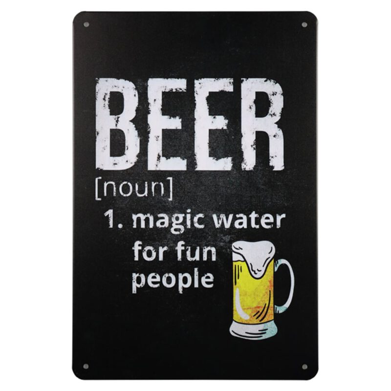 Metalen bord magic water