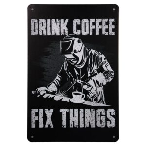 Metalen bord Coffee fix things