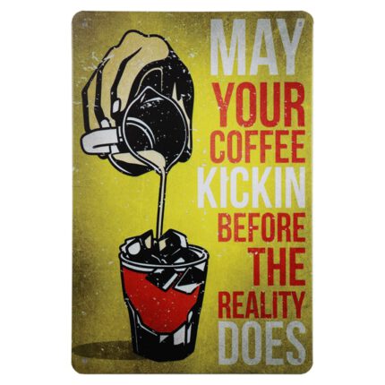 Metalen bord may your coffee