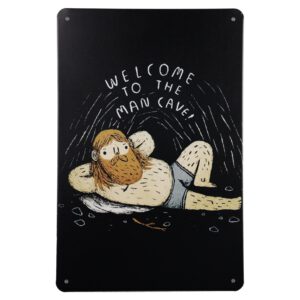 Metalen bord welcome mancave man