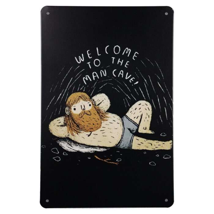 Metalen bord welcome mancave man