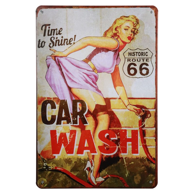 Metalen bord car wash