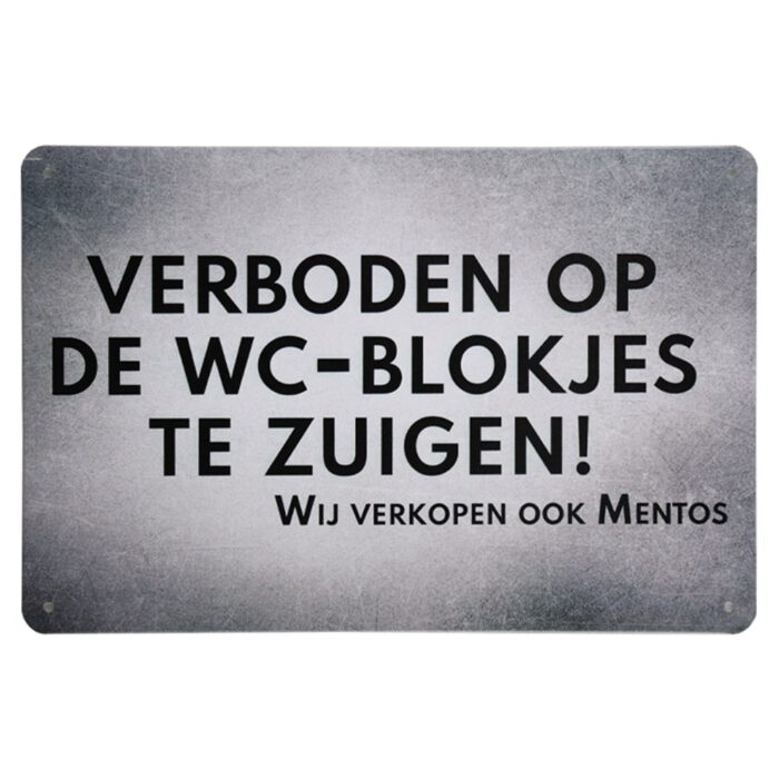 Metalen bord wcblokjes