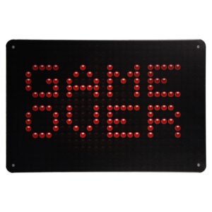 Metalen bord Game over