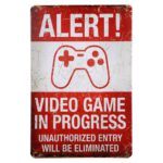 Alert video game metalen borden