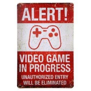 Alert video game metalen borden