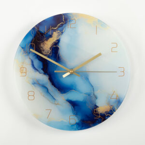 Wandklok Blauw Goud