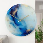 Wandklok Blauw Goud — foto 2