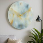 Wandklok Goud Marmer — foto 2