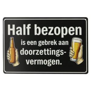 Half bezopen - Metalen borden
