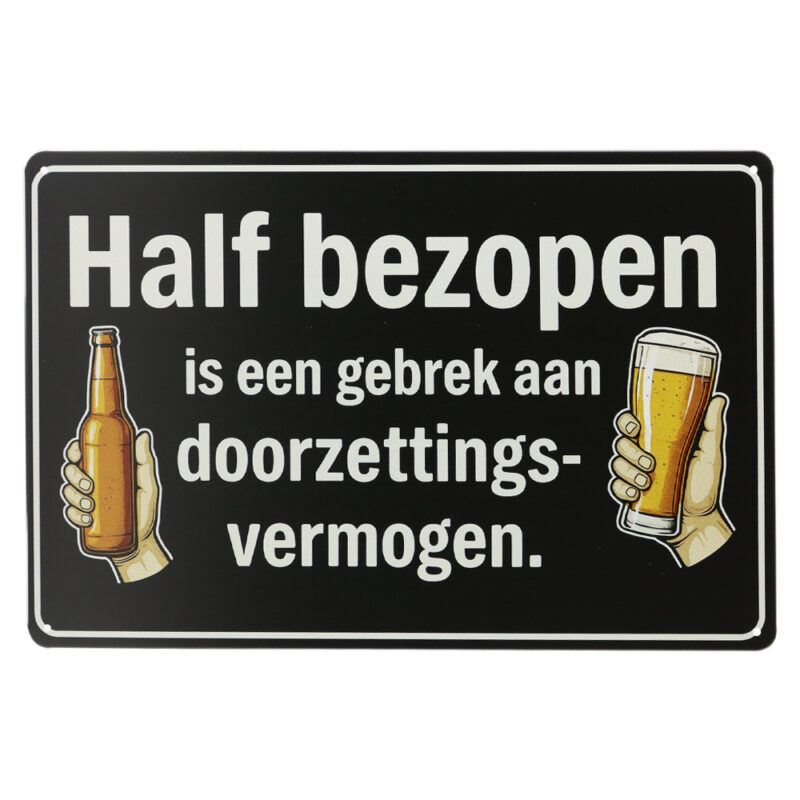 Half bezopen - Metalen borden