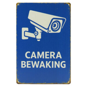 Camera bewaking - Metalen borden