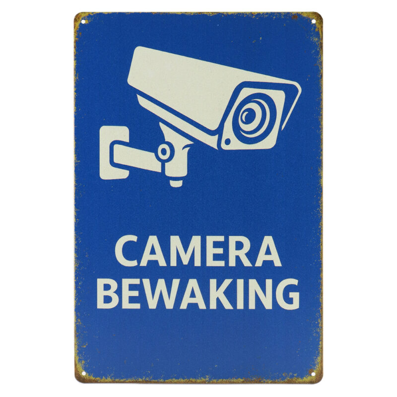 Camera bewaking - Metalen borden