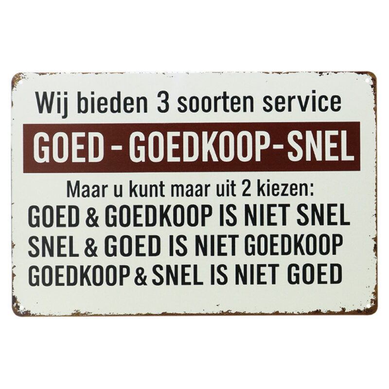 Goed goedkoop snel - Metalen borden