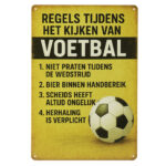 Kijken van Voetbal - Metalen Bord