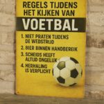 Kijken van Voetbal - Metalen Bord — foto 2