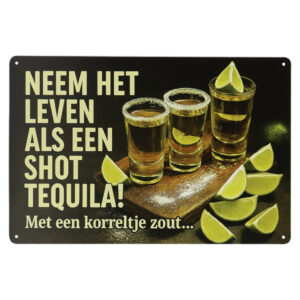 Tequila - Metalen bord