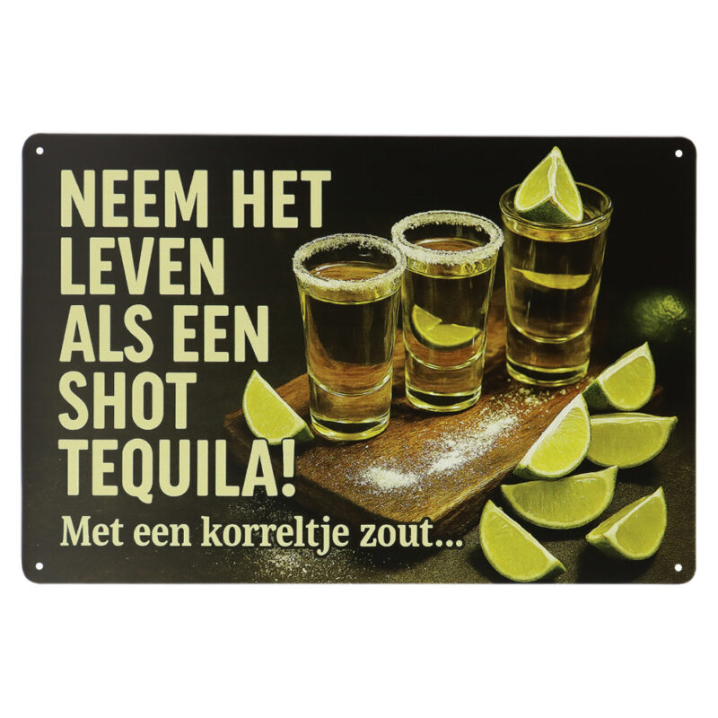 Tequila - Metalen bord