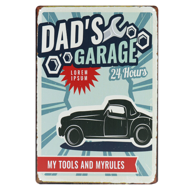 Dad's Garage - Metalen borden