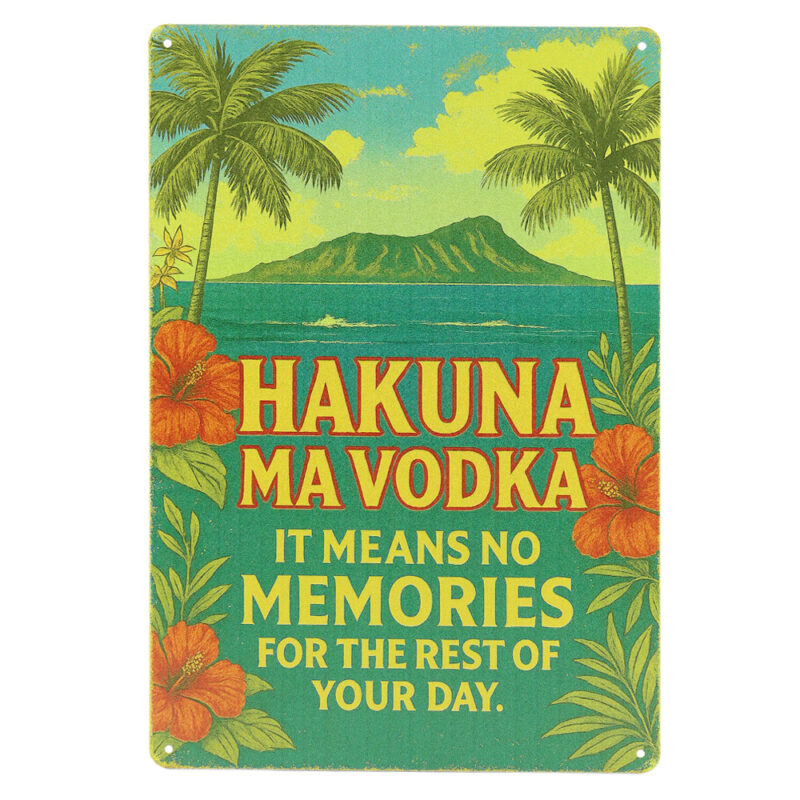 Hakuna Ma Vodka - Metalen borden
