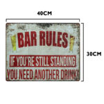 Bar rules Metalen bord 30 x 40cm — foto 2