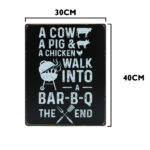 A cow pig and chicken metalen bord 30 x 40cm — foto 2