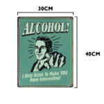 I only drink metalen bord 30 x 40cm — foto 2