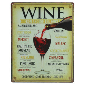Wine arround metalen bord 30 x 40cm